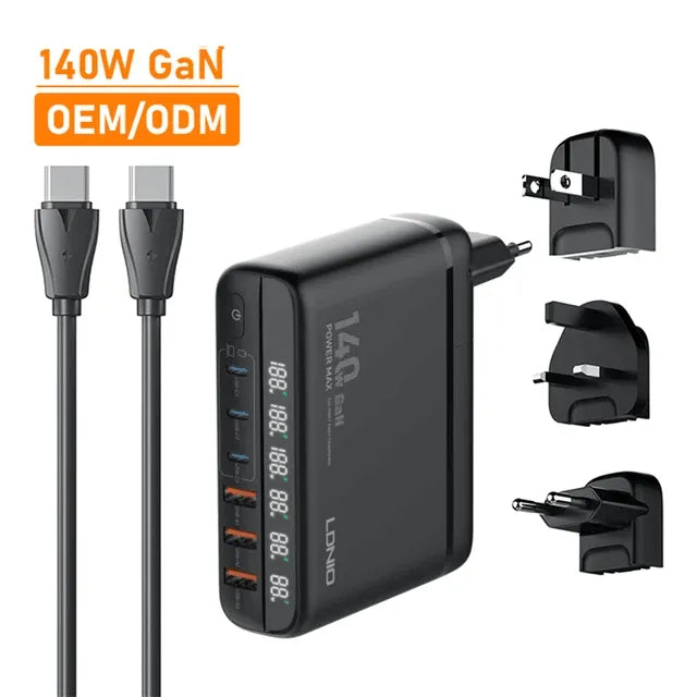 Ldnio 140W GaN Super Fast Desktop Charger with USB C to C Cable Ldnio 140W GaN Super Fast Desktop Charger with USB C to C Cable